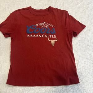 Coors cattle red rodeo shirt women Medium